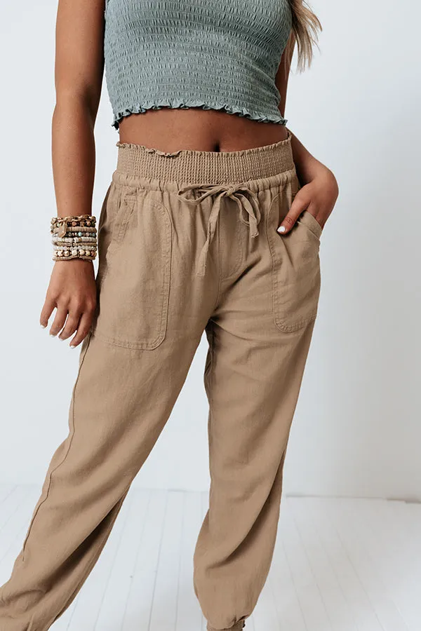 Parisian Countryside High Waist Joggers In Khaki