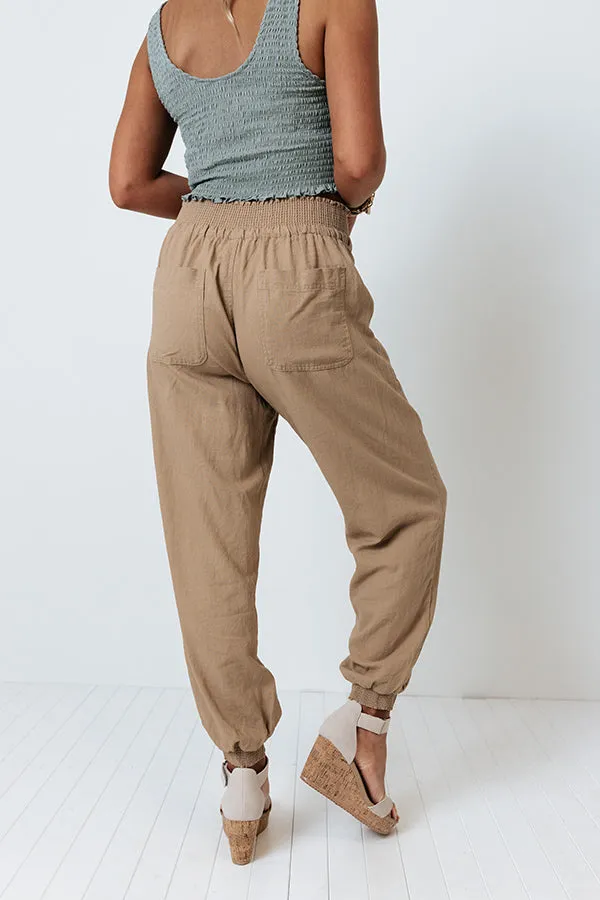 Parisian Countryside High Waist Joggers In Khaki