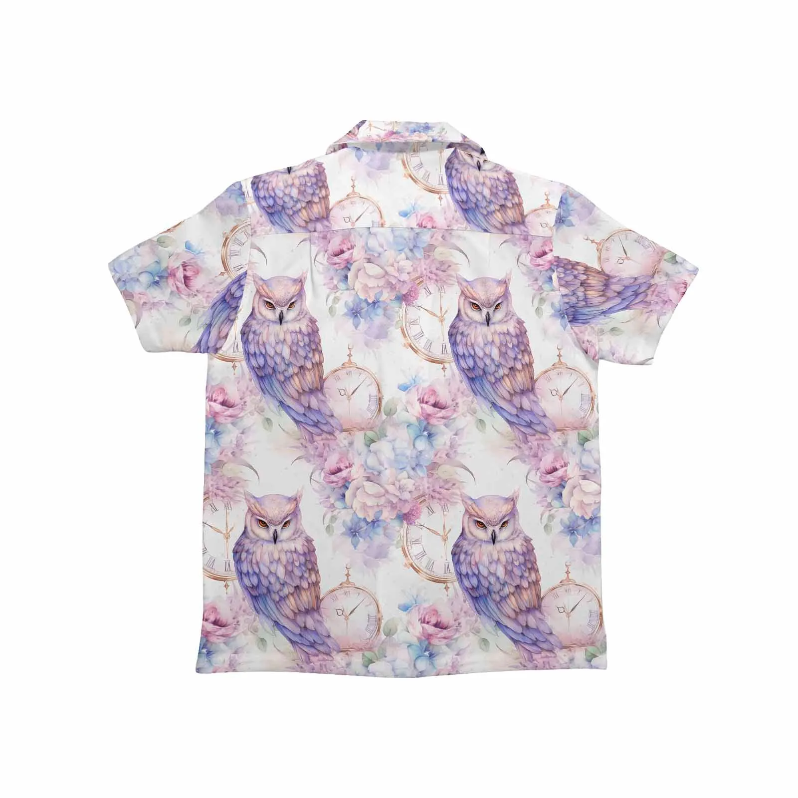 Pastel Owls  Little Boys Hawaiian Shirt