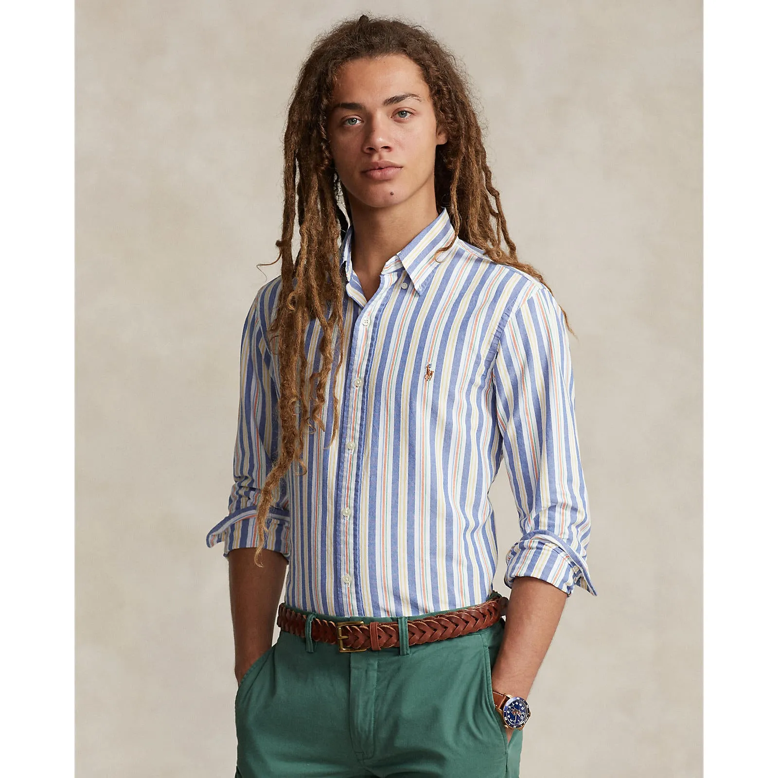 Polo Ralph Lauren - Oxford Shirt - Stripe - Blue, White, Multi