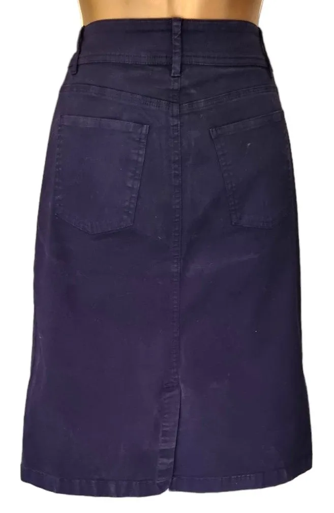 Pomodoro Women's Navy Stretch Cotton Skirt UK 10 EU 38 US 6