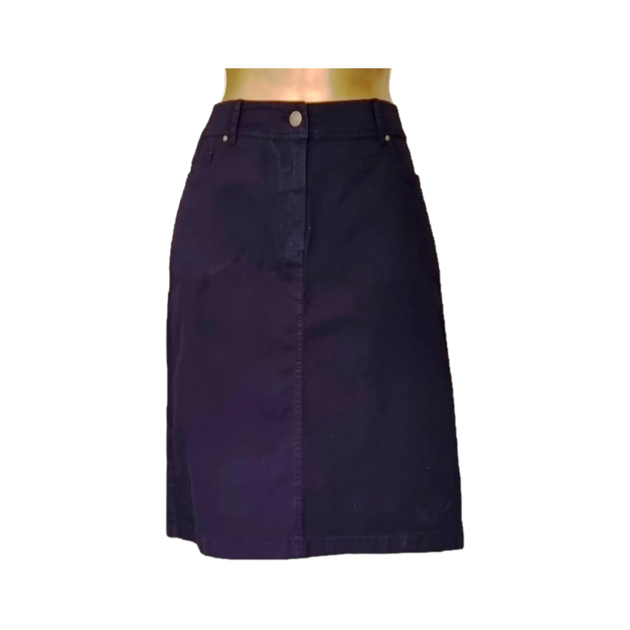 Pomodoro Women's Navy Stretch Cotton Skirt UK 10 EU 38 US 6