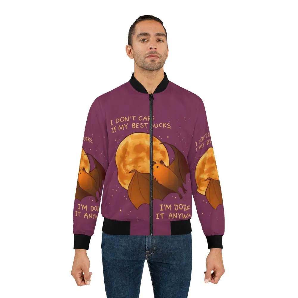 "Mental Health Encouragement" Flying Fox Bat Bomber Jacket