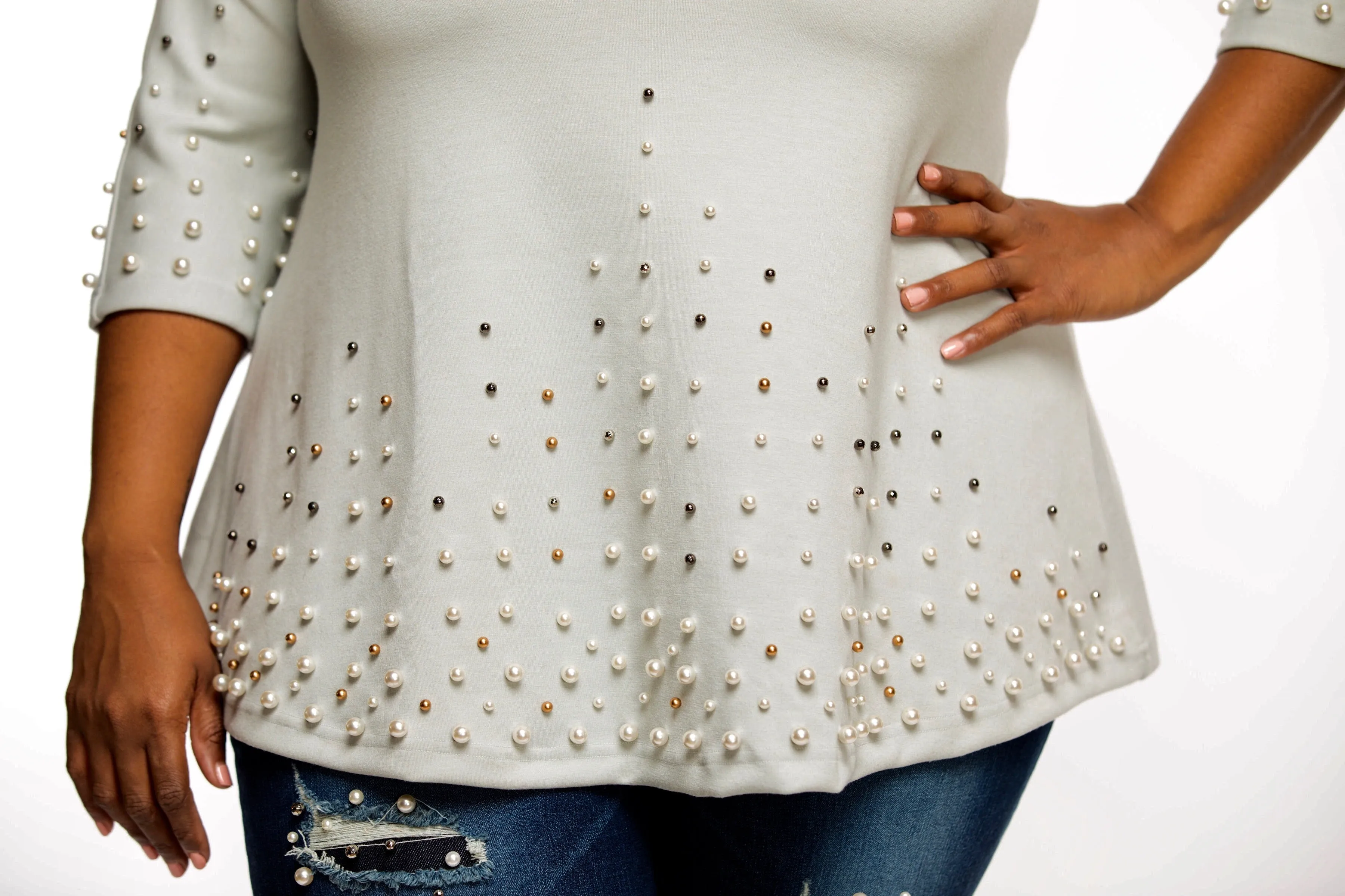 "Pearl" Embellished Blouse