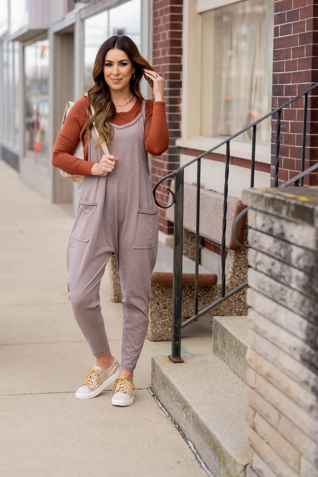 Raw Stitched Sweatshirt Jumpsuit