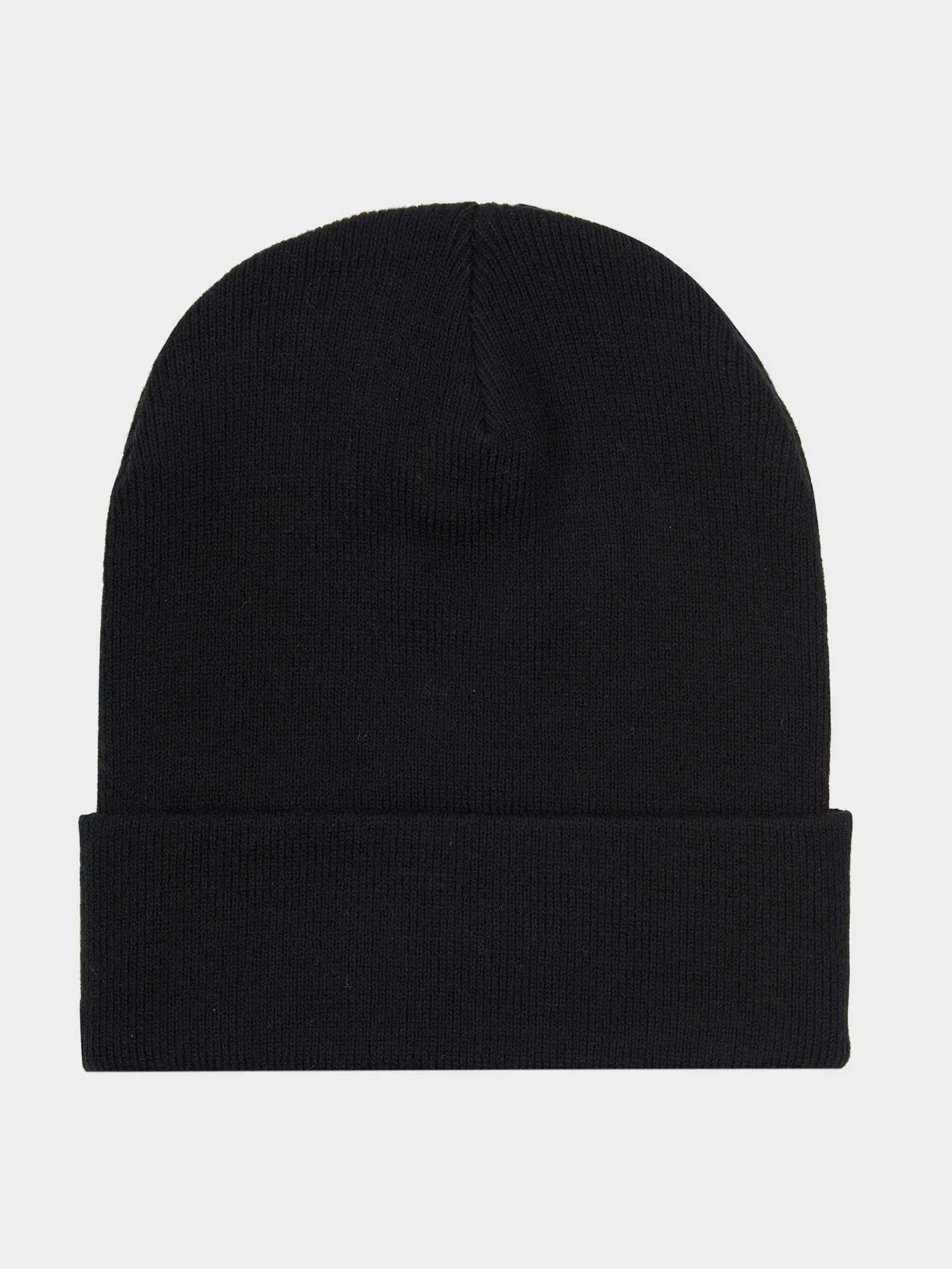 Reverse Badge Beanie in Black