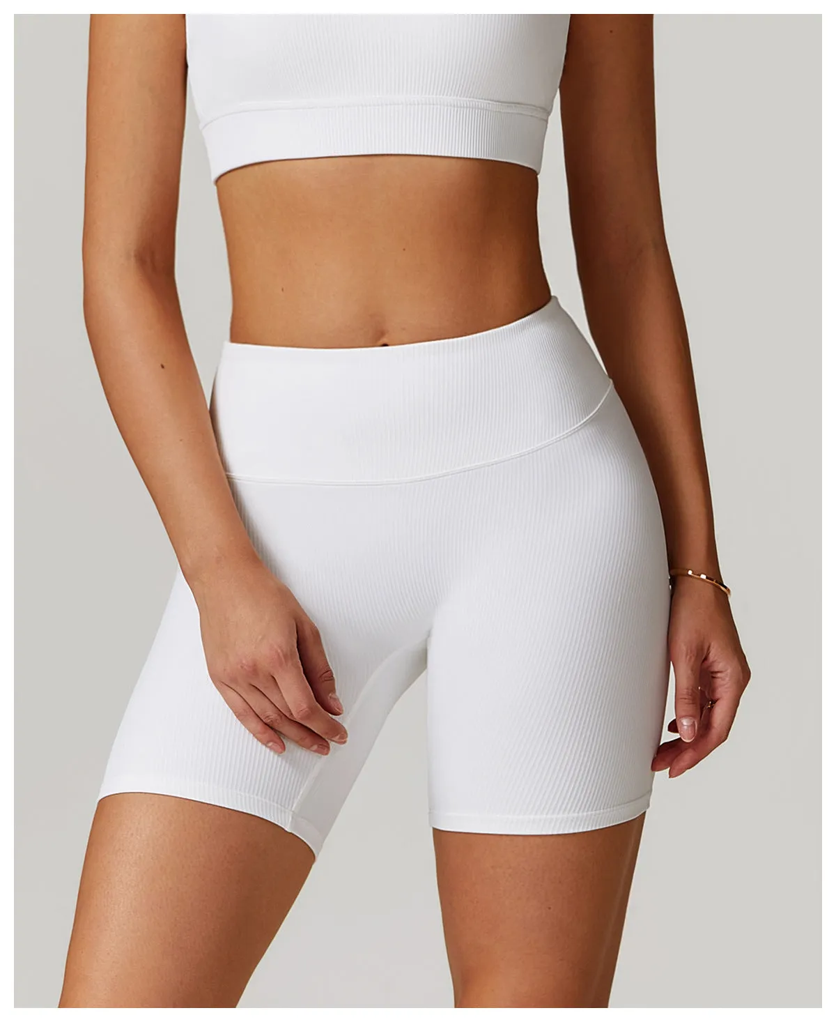 Ribbed High-Waist Sculpting Yoga Shorts