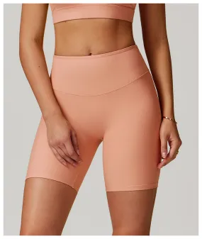 Ribbed High-Waist Sculpting Yoga Shorts