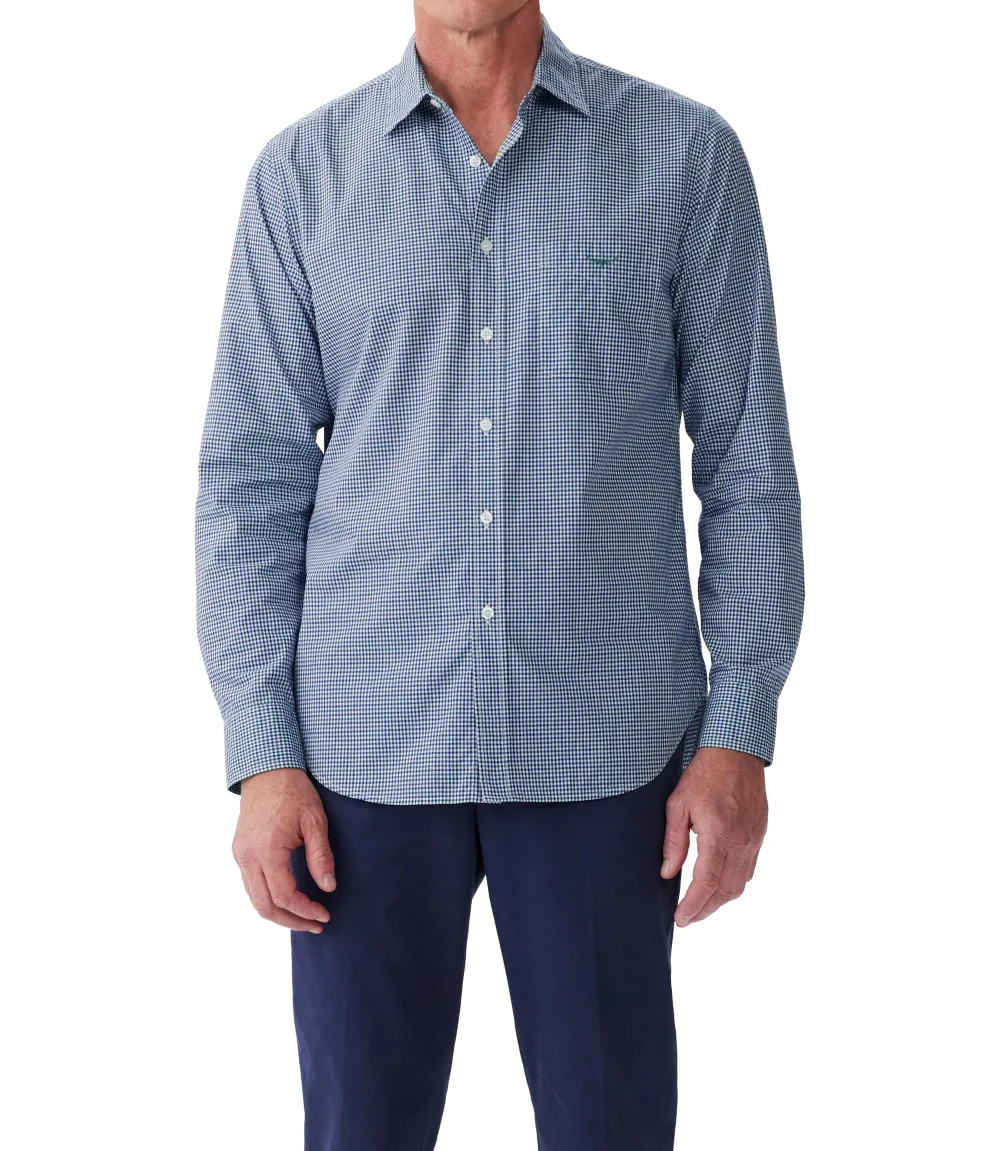 R.M.Williams - Regular Shirt - Poplin - Check - Green, Blue & White