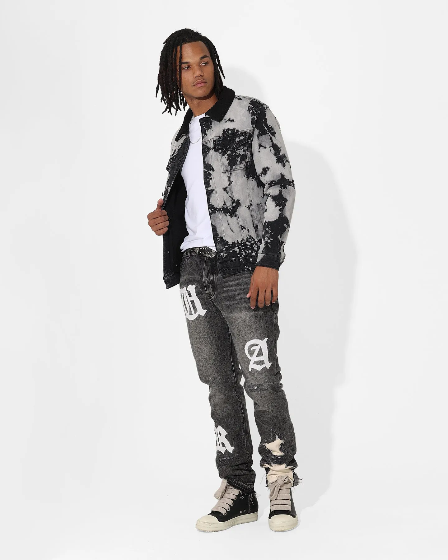 Saint Morta Splat Sherpa Jacket Black/Grey