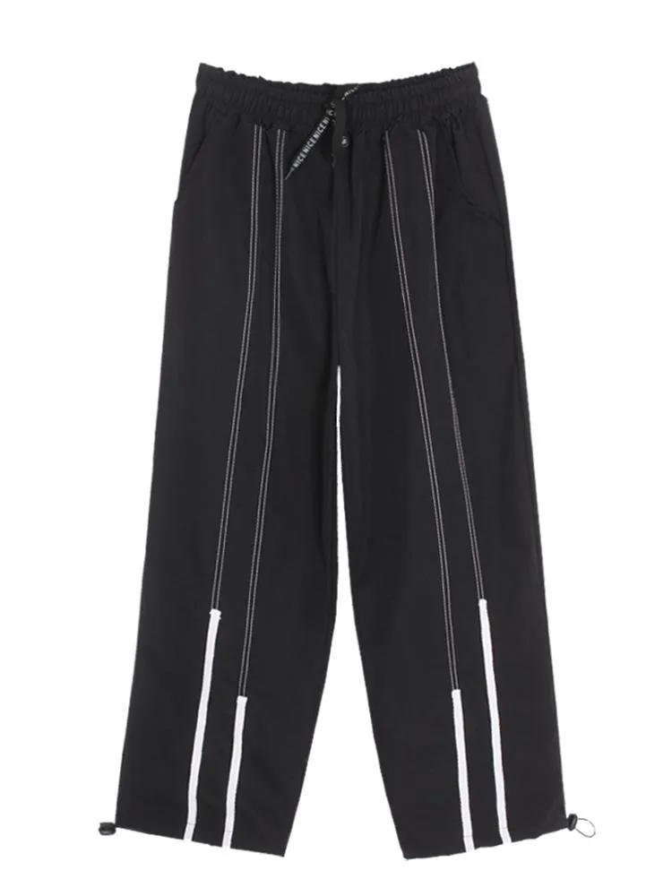 Sale Black Aesthetic High Elastic Waist Oversized Pants