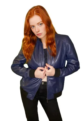 Savannah Womens Bomber Leather Jacket