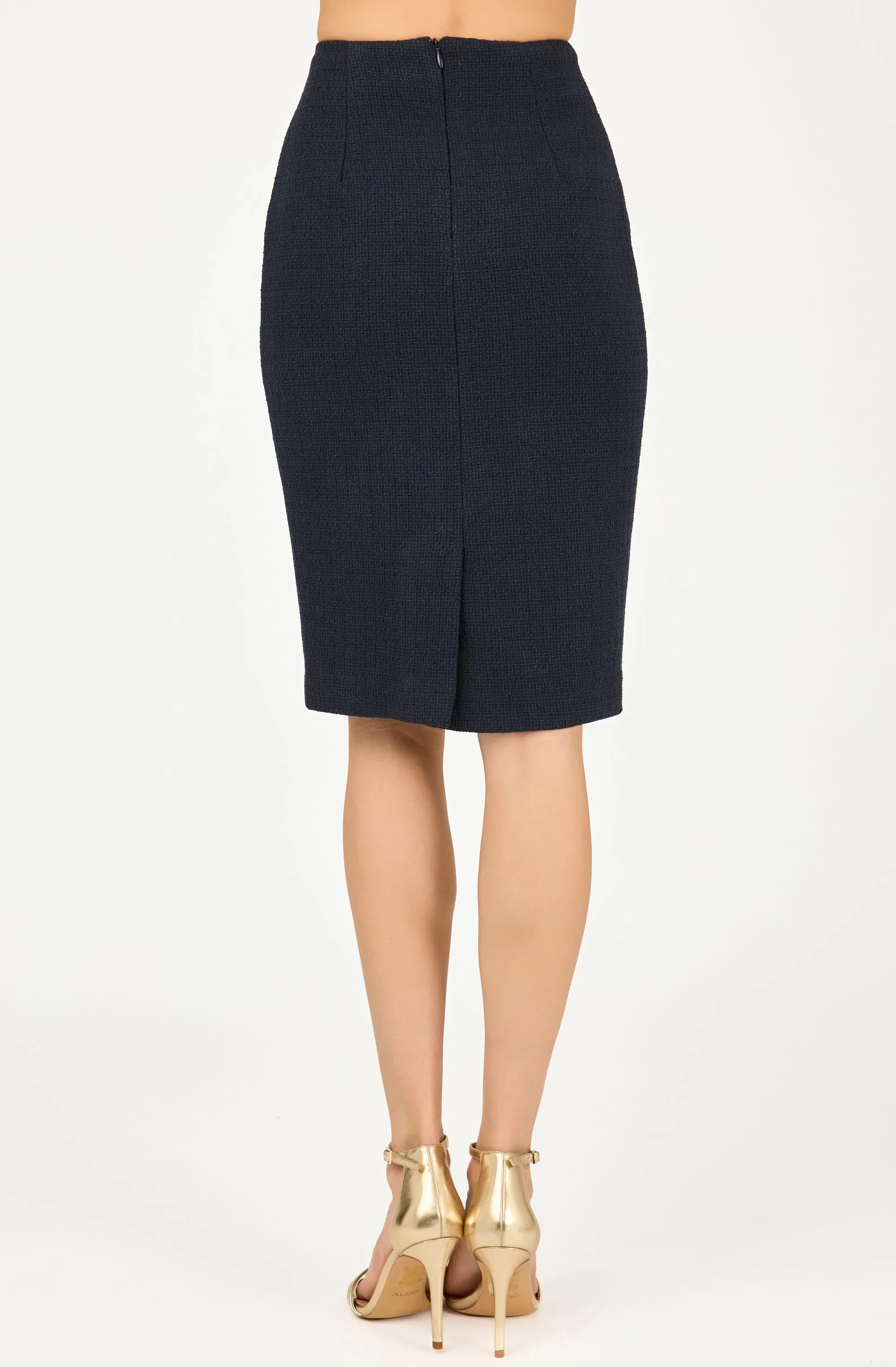 Seamless Fitted Bouclé Pencil Skirt