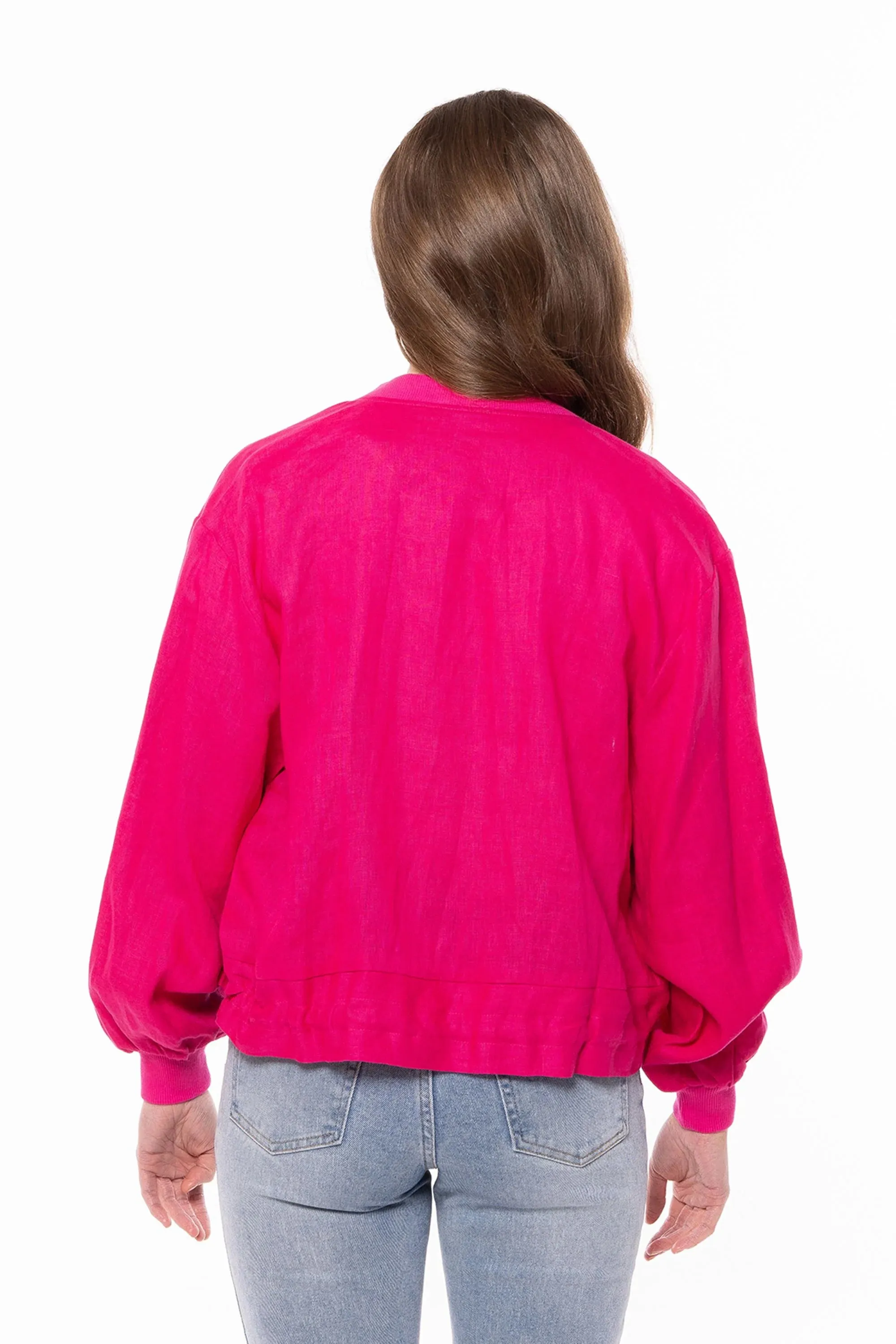 Seeking Lola  Keen Jackey Fuchsia linen