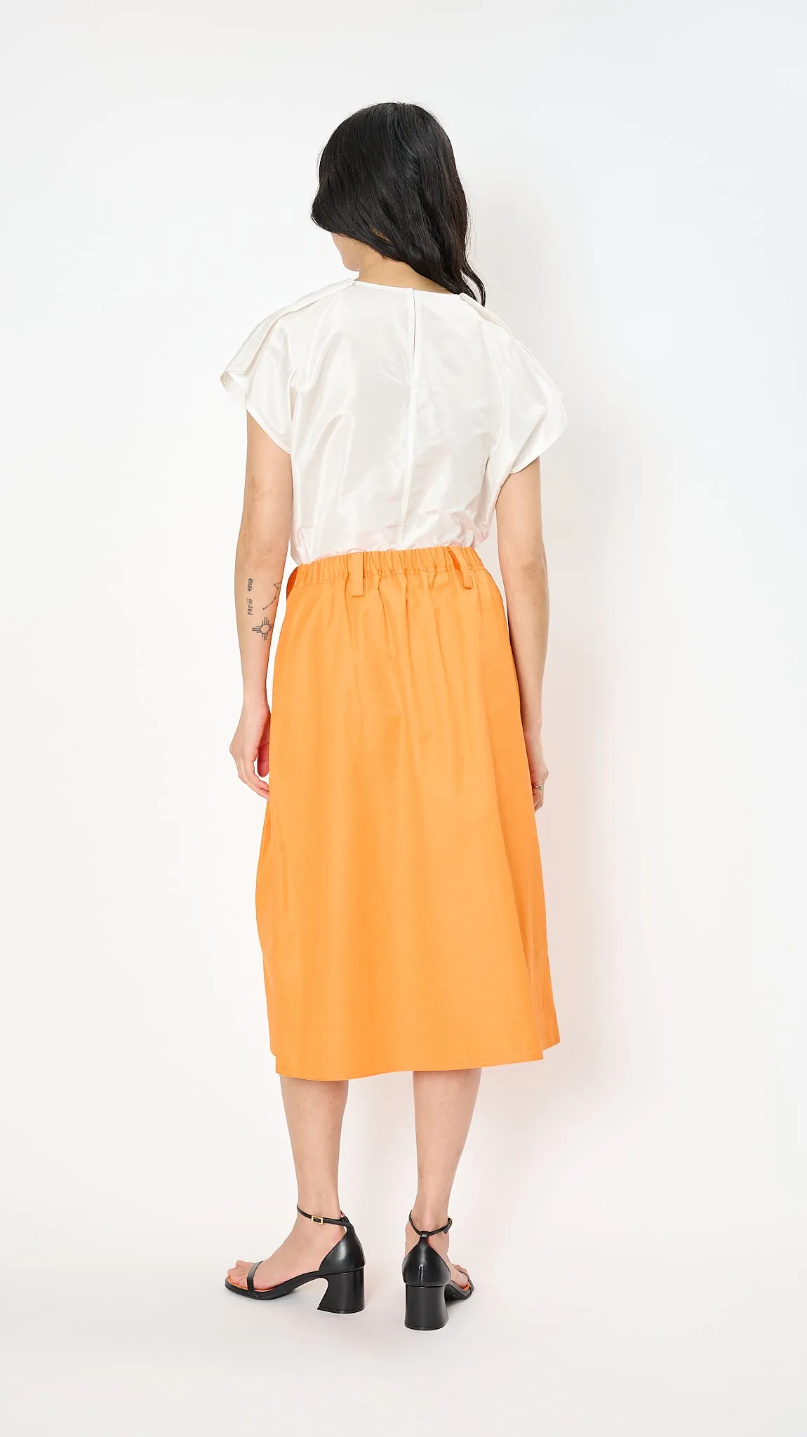 Selena Midi Skirt in Orange