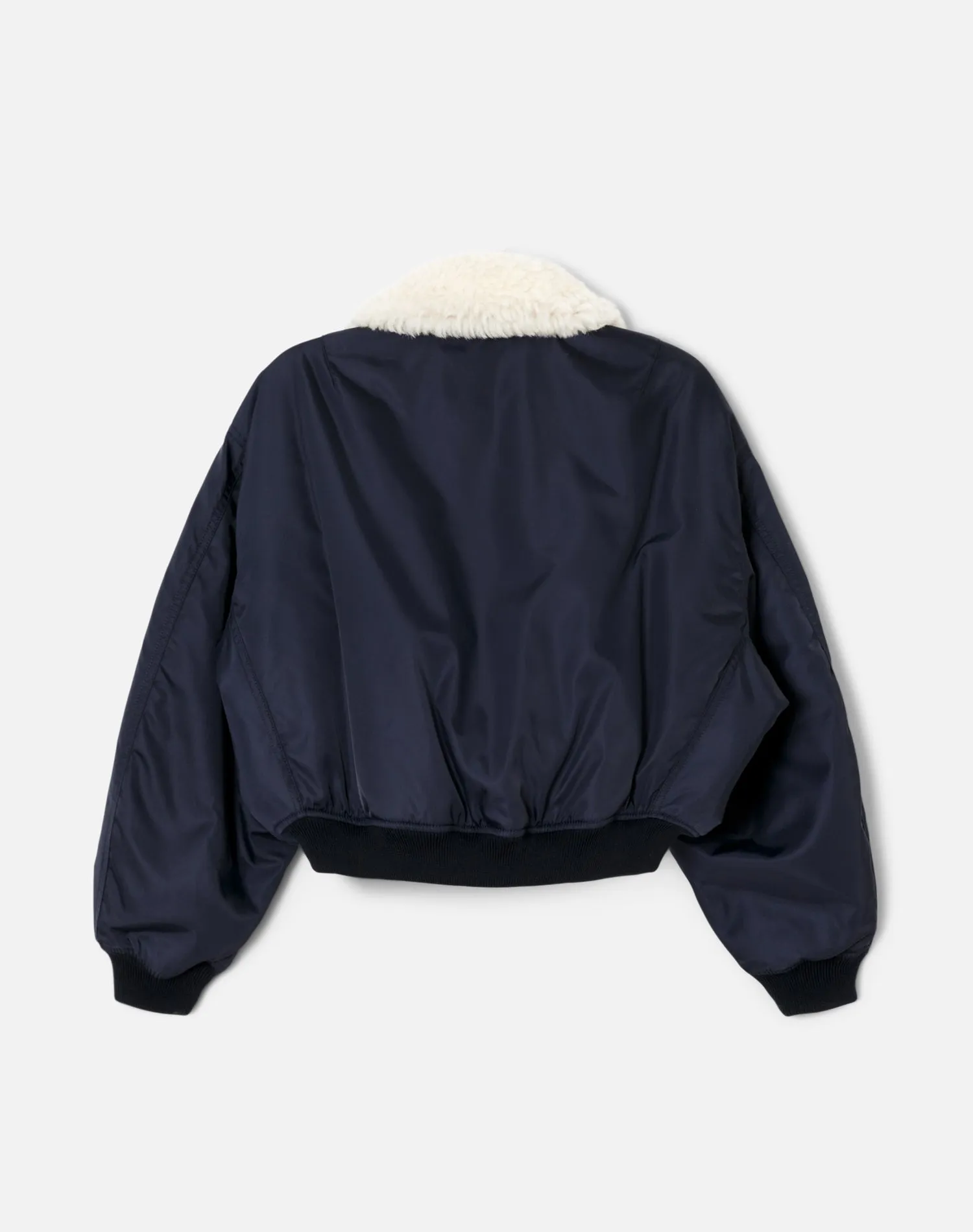 Shrunken Bomber Jacket | Navy Blue