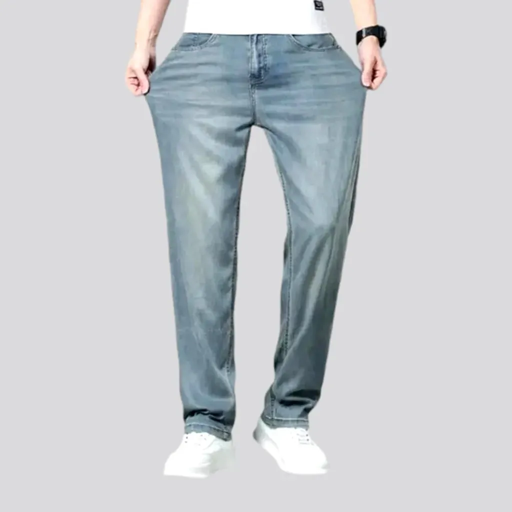 Soft-fabric men's straight jeans