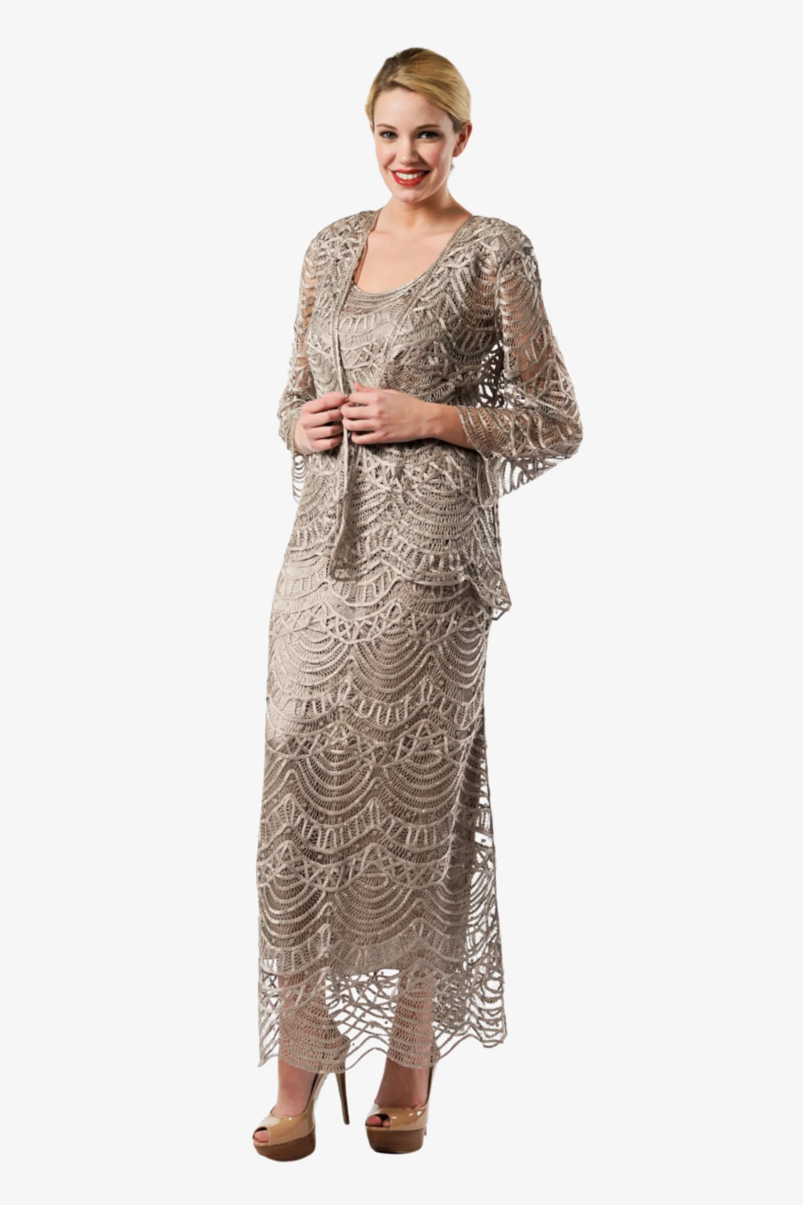 Soulmates C1060 Signature Mother of Bride Scallop Jacket Top and Skirt Set