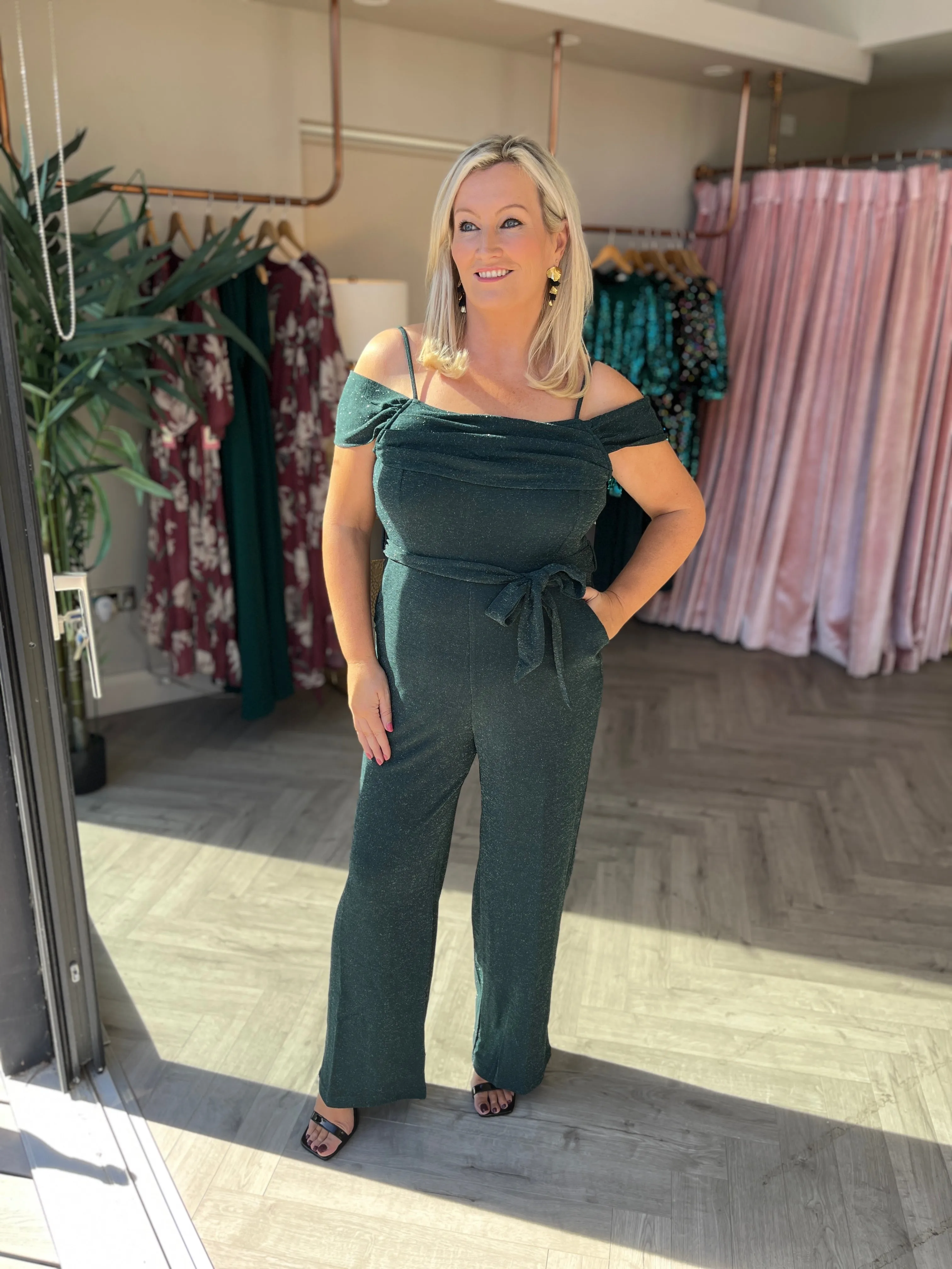 Sparkle Bardot Jumpsuit