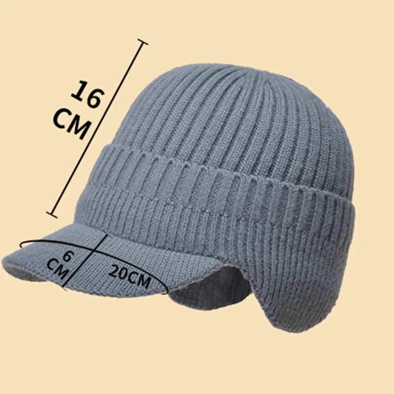 Spring Winter Bomber Hats Russian Earflap Elastic Warm Soft Knitwear Women Men Outdoor Skiing Slouchy Knitted Cap Casual Hat