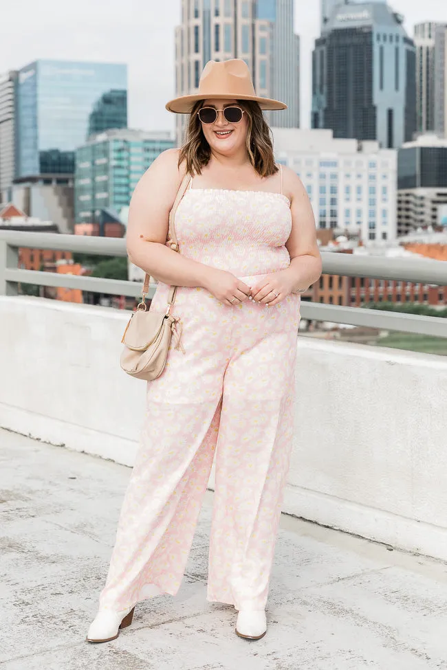 Starstruck Love Pink Daisy Smocked Jumpsuit FINAL SALE