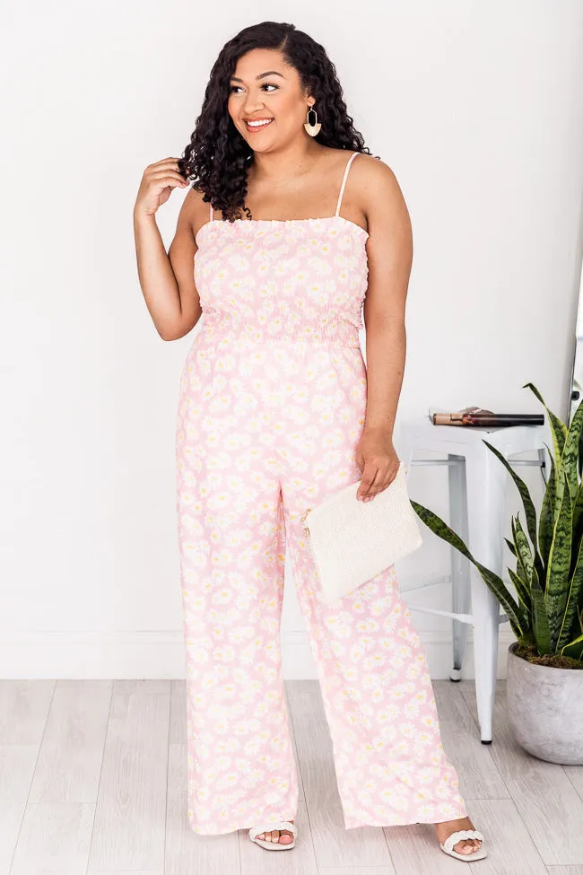 Starstruck Love Pink Daisy Smocked Jumpsuit FINAL SALE