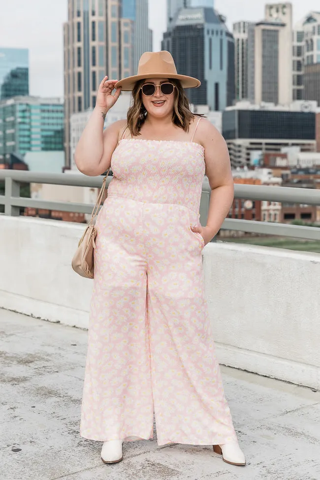 Starstruck Love Pink Daisy Smocked Jumpsuit FINAL SALE