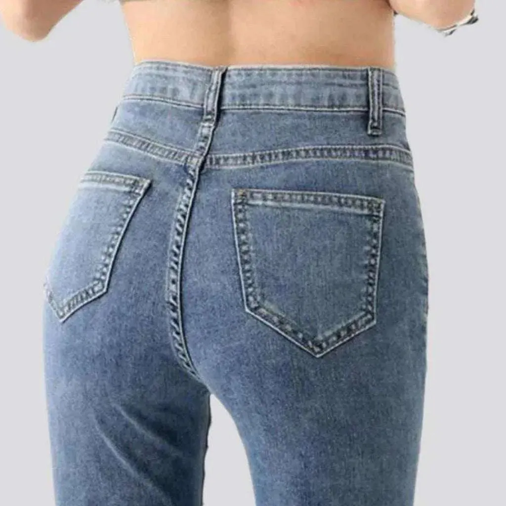 Stonewashed high-waist jeans
 for women