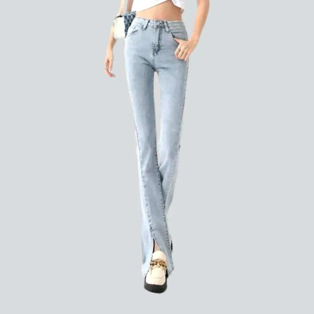 Stonewashed high-waist jeans
 for women