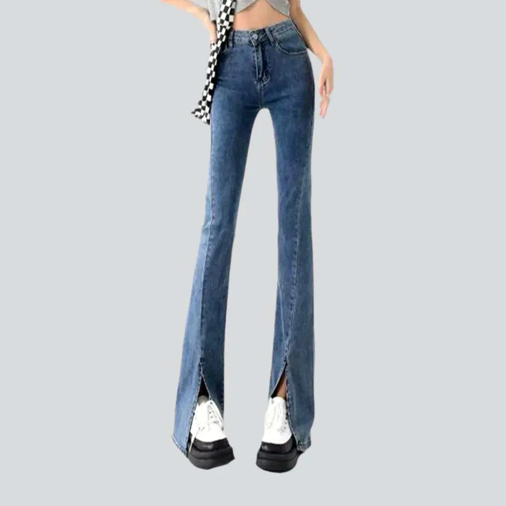 Stonewashed high-waist jeans
 for women