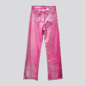 Straight color jeans
 for ladies