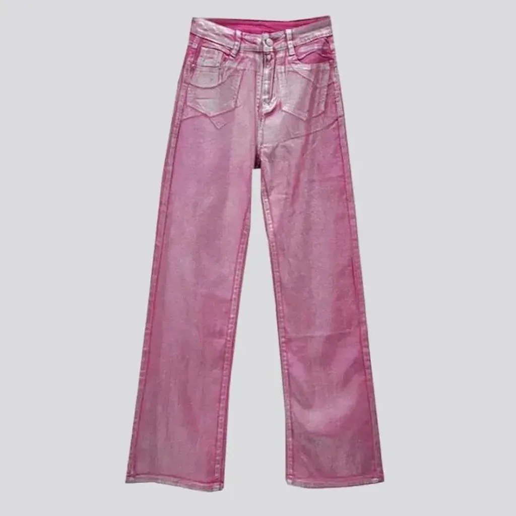 Straight color jeans
 for ladies