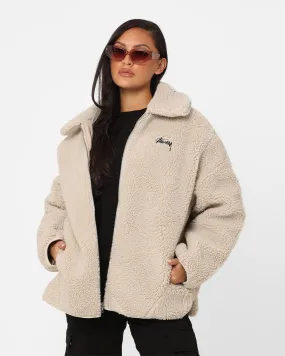 Stussy Women's Dice Sherpa Jacket Winter White