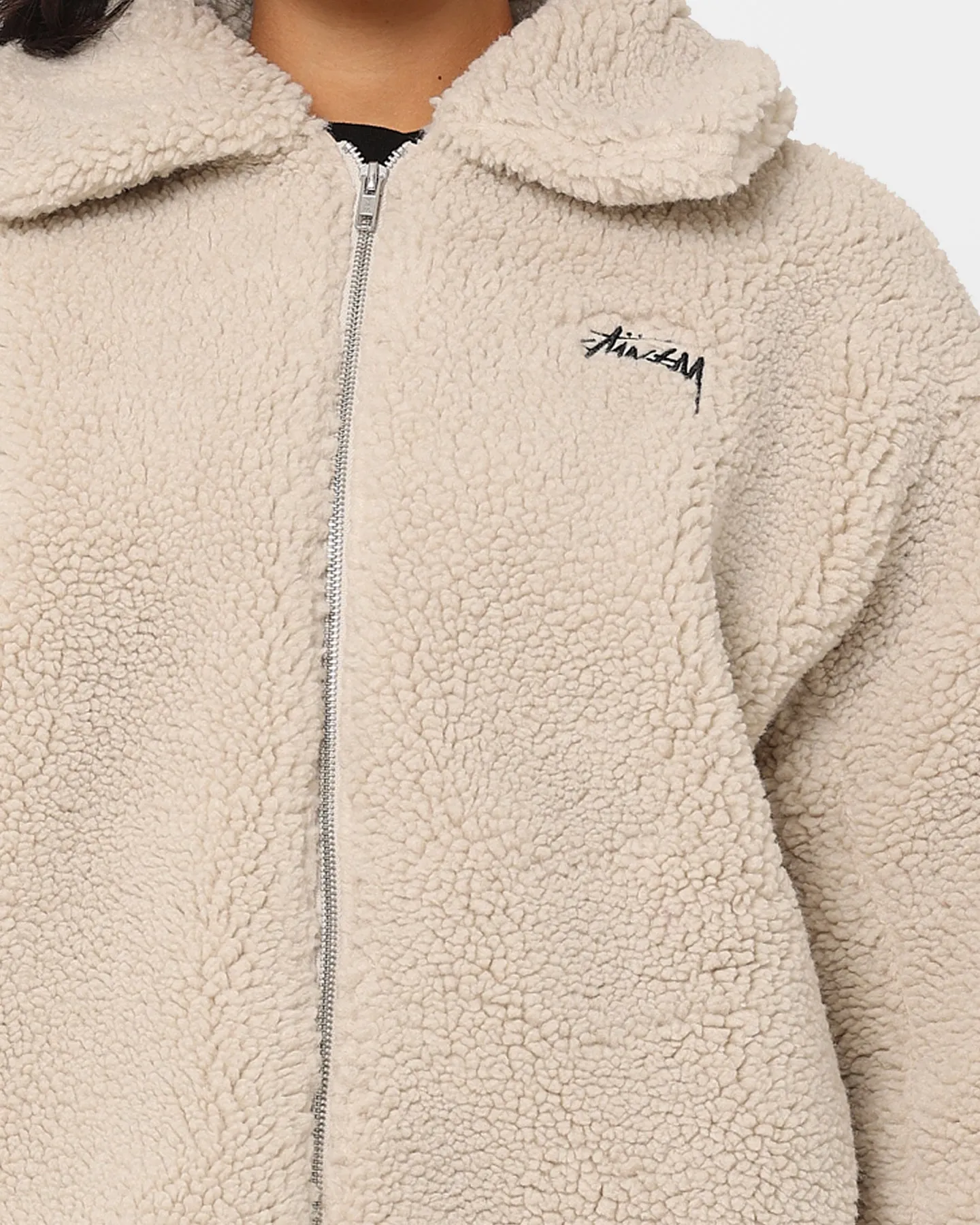 Stussy Women's Dice Sherpa Jacket Winter White