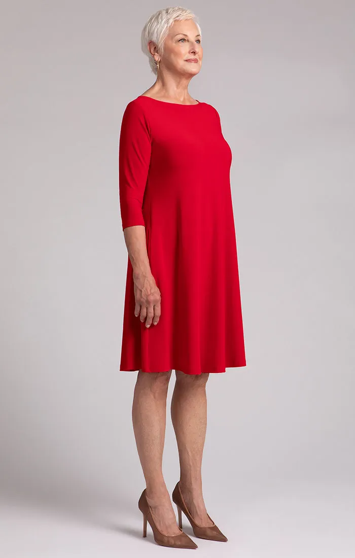 Sympli Nu Trapeze Dress - Poppy