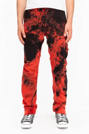 TECHNIQUE CARGO IN TIE DYE BLACK AND RED