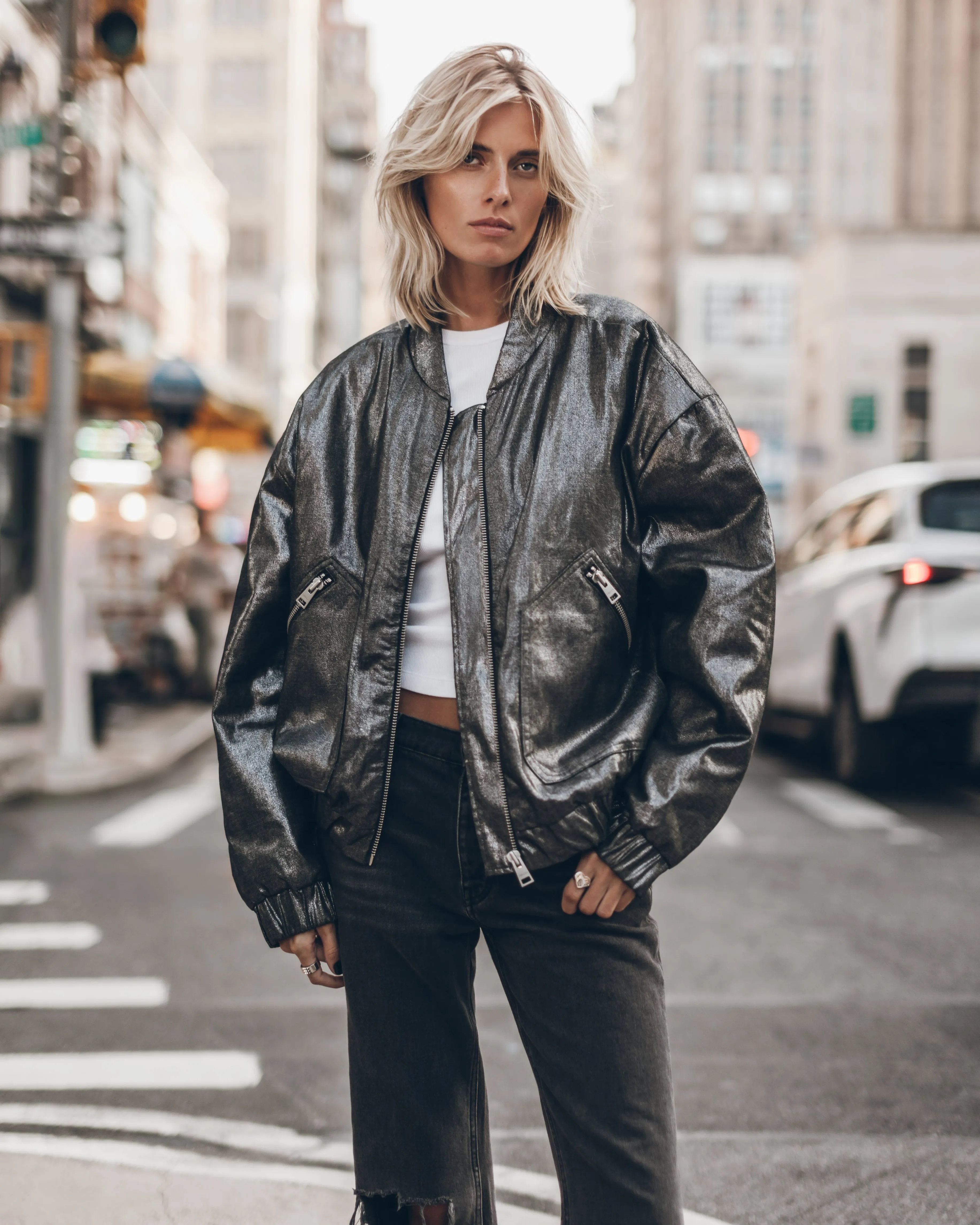 The Silver Bomber Jacket