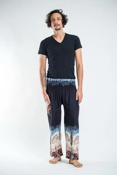 Unisex Solid Top Elephant Harem Pants in Black