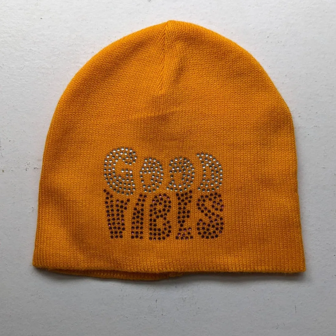 Urban Outfitters Retro Groovy Orange Chunky Knit Beanie 70s inspired Grunge Hat