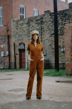 Utility Jumpsuit - Golden Brown Cord