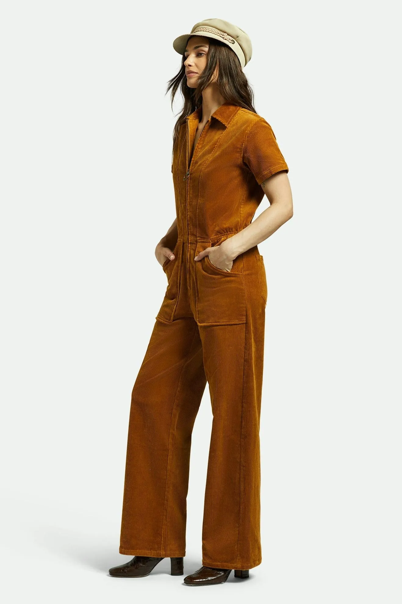 Utility Jumpsuit - Golden Brown Cord