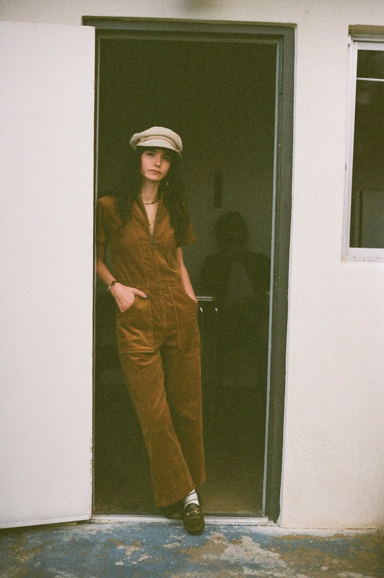 Utility Jumpsuit - Golden Brown Cord