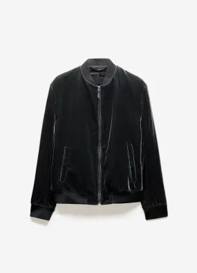 Velvet Bomber Jacket Smoke