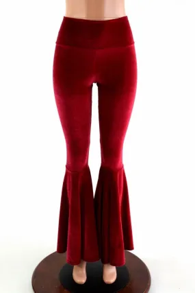 Velvet High Waist Bell Bottom Flares