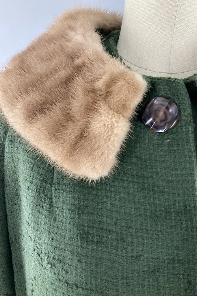 Vintage 60s Olive Green Ladies Coat