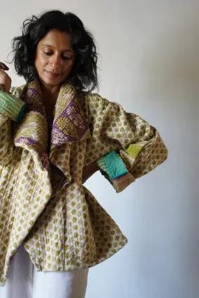 Vintage Drape Kantha Jacket: Free Size