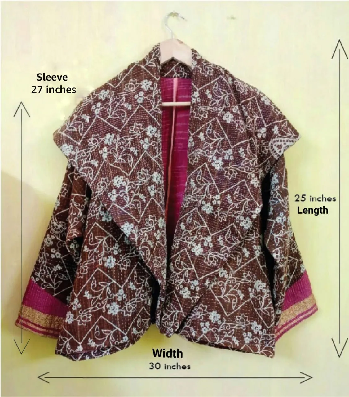 Vintage Drape Kantha Jacket: Free Size