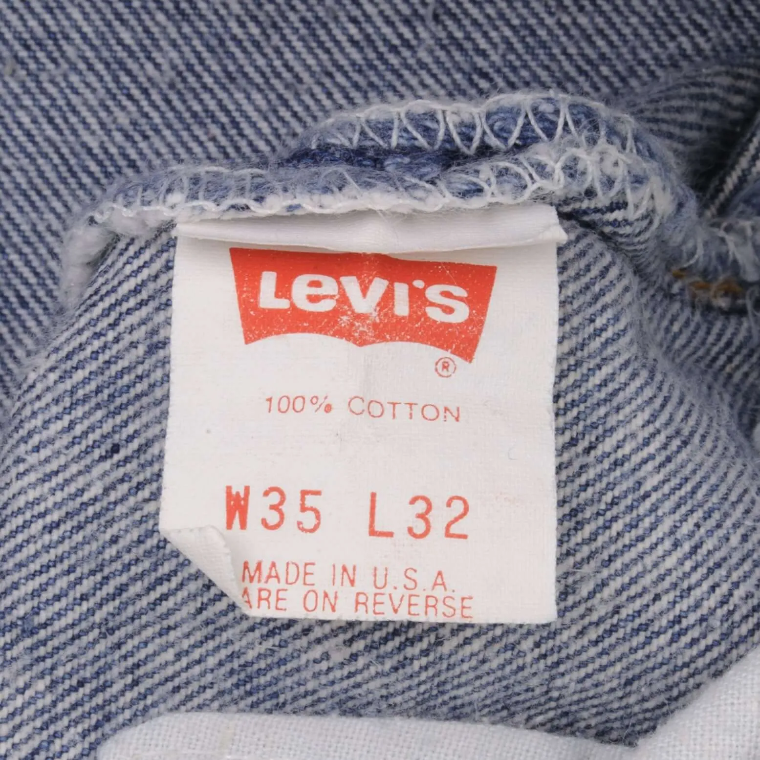 VINTAGE LEVIS 501 JEANS INDIGO 1980S SIZE W34 L30 MADE IN USA