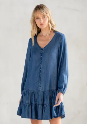 Washed Away Button Front Mini Dress