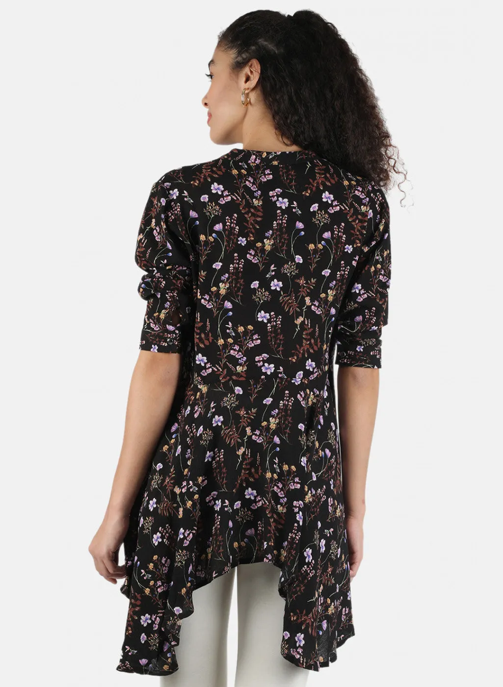 Women Black Printed Tunic